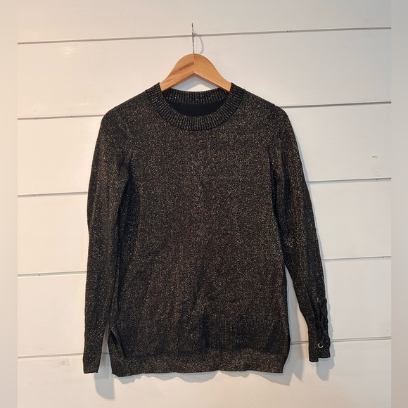 Michael Kors Women Long Sleeve Metallic Shimmer Knit Sweater Size small - Picture 1 of 5